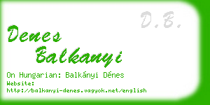 denes balkanyi business card